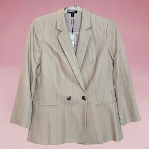NWT EXPRESS pinstripe double-breasted petite blazer womens sz 4